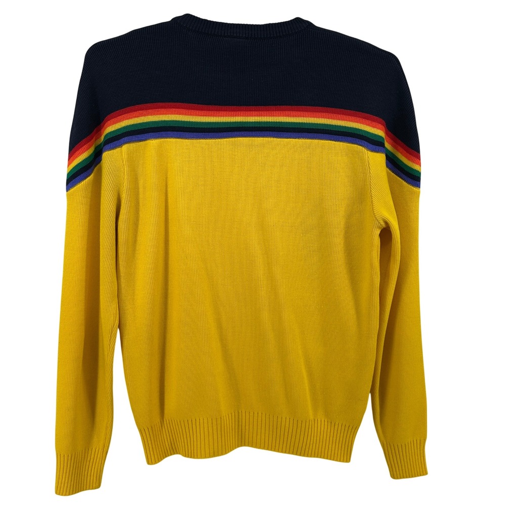 VTG 80s Ocean Pacific Op Rainbow Stripe Sweater Large Stranger Things Surf Retro - Picture 3 of 12